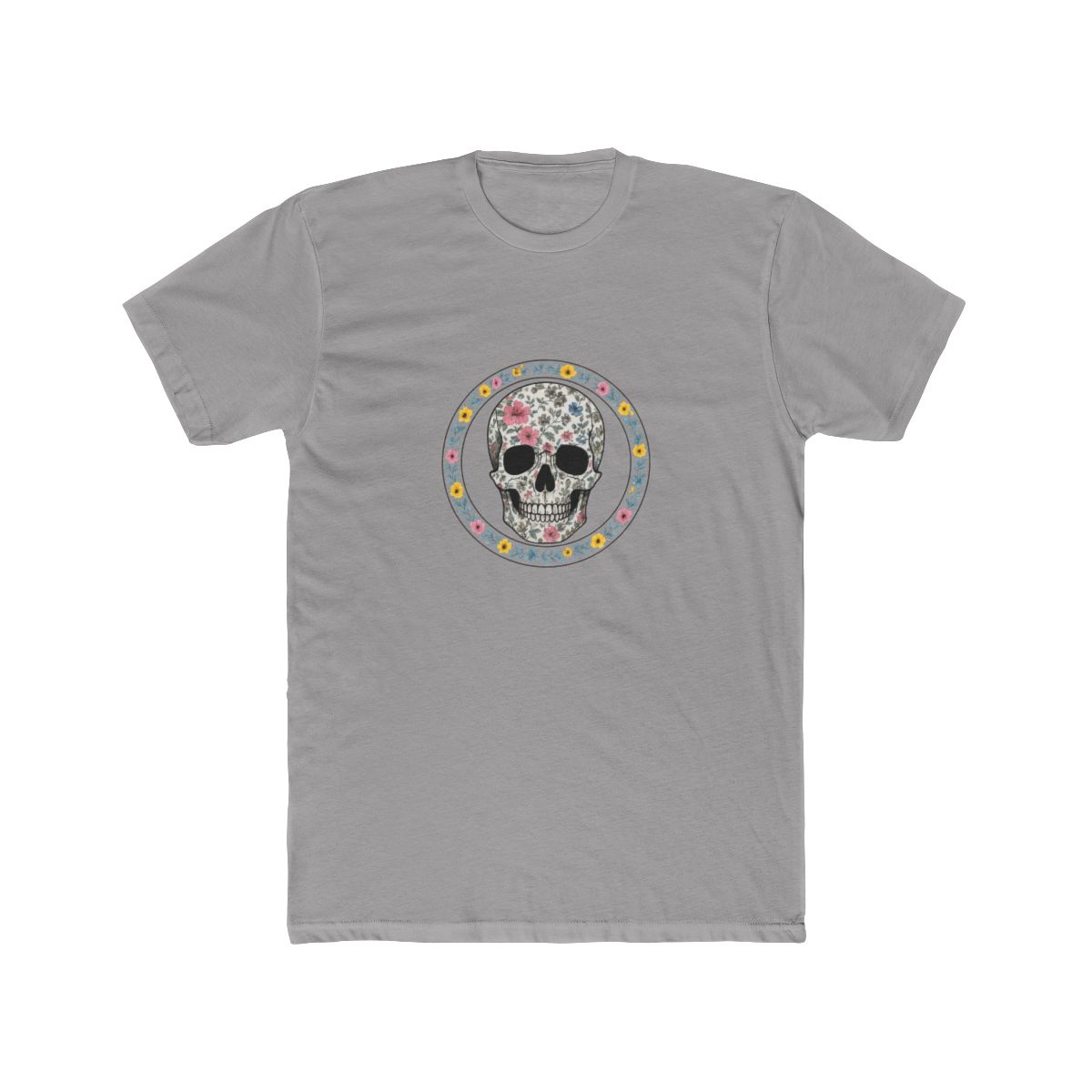 Flower Pattern Skull - T-Shirt