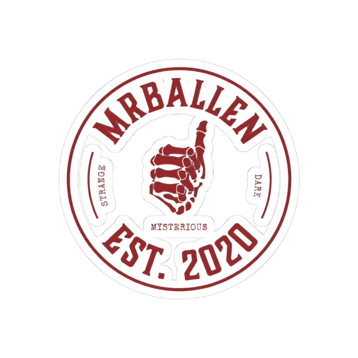 MrBallen Red Logo Crest Sticker | Bold Horror Fan Vinyl Decal