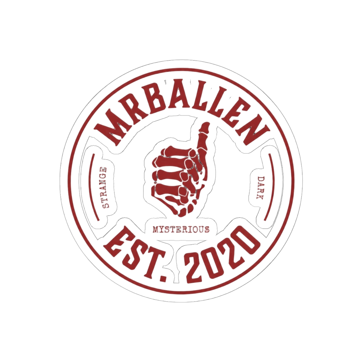 MrBallen Red Logo Crest Sticker | Bold Horror Fan Vinyl Decal
